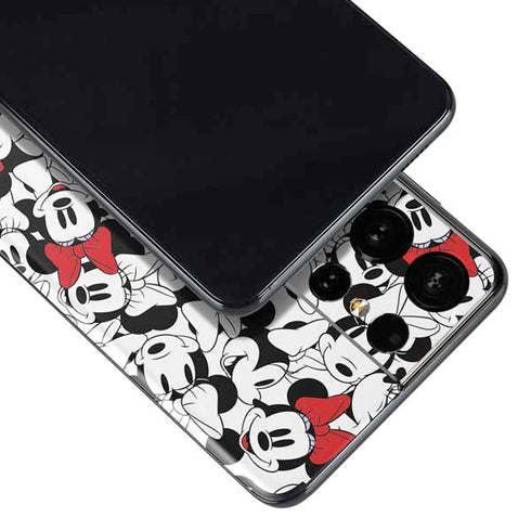 Disney Minnie Mouse Red Color Pop Face Pattern Galaxy S21 Ultra 5G Skin